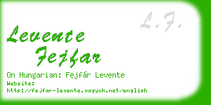 levente fejfar business card